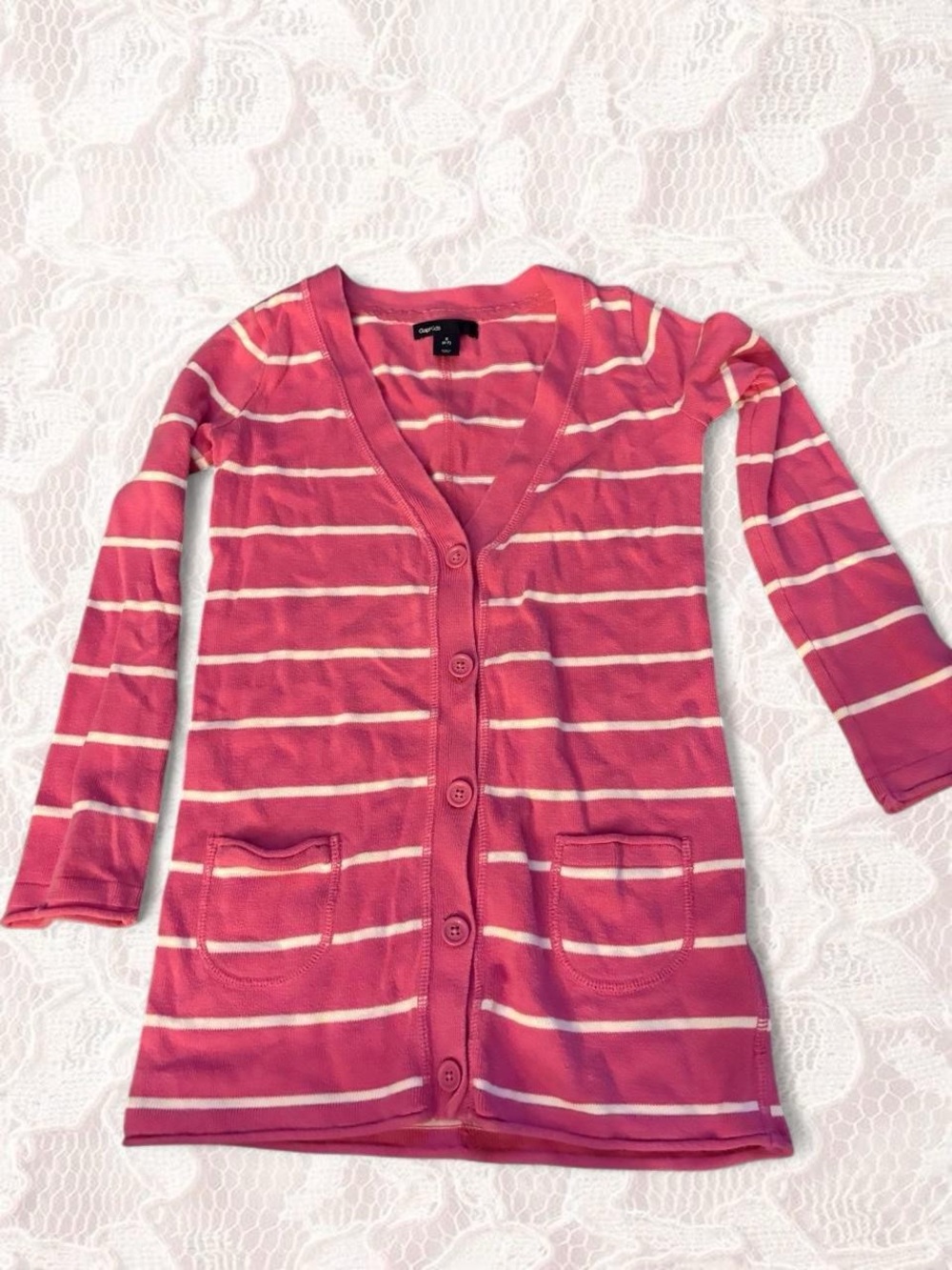 GAP Kids Pink and White Striped Top